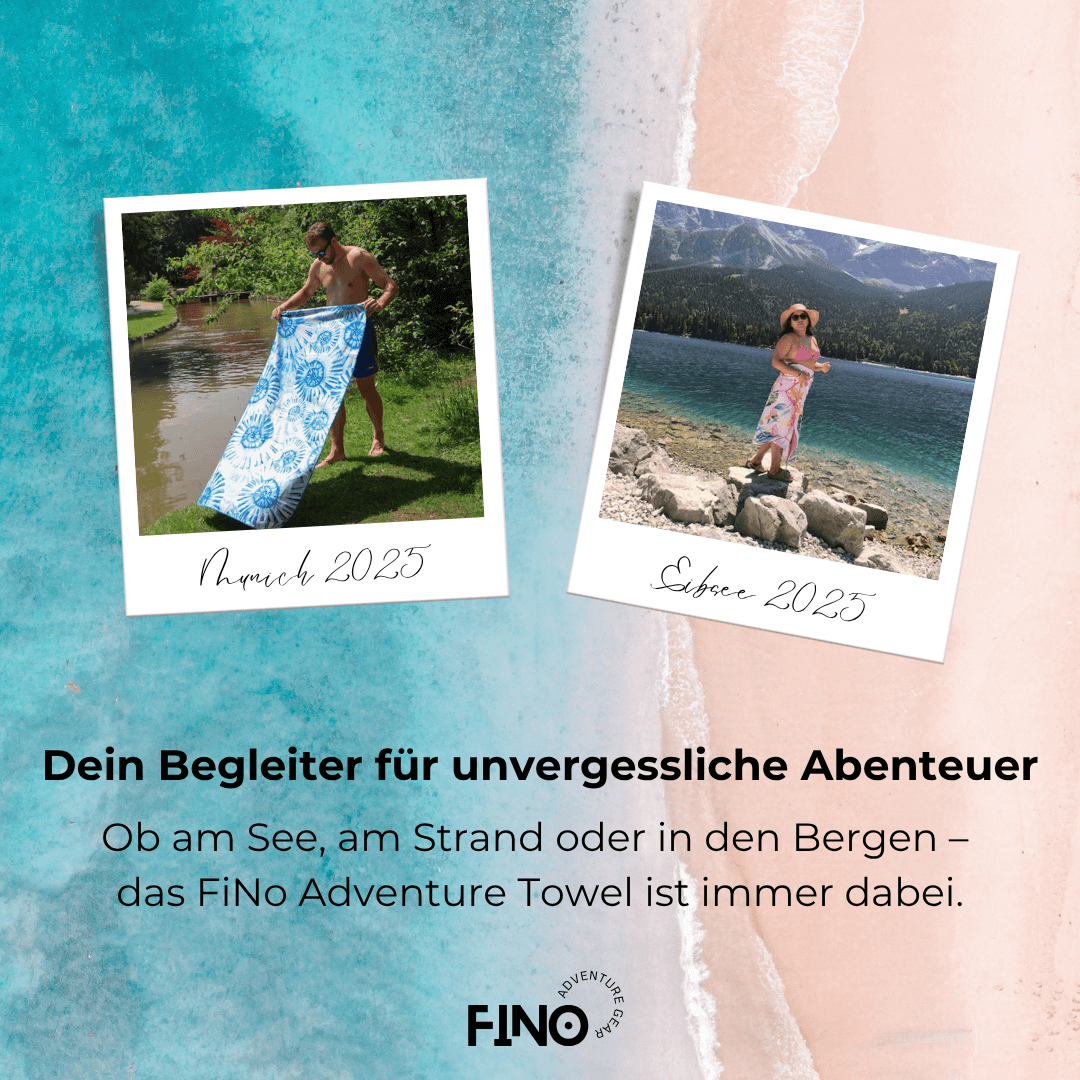 Lifestyle-Bild mit FiNo Handtuch – eingefangenes Outdoor-Abenteuer-Moment